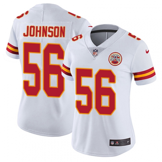Women's Nike Kansas City Chiefs #56 Derrick Johnson Elite White NFL Jersey - Ujersey
