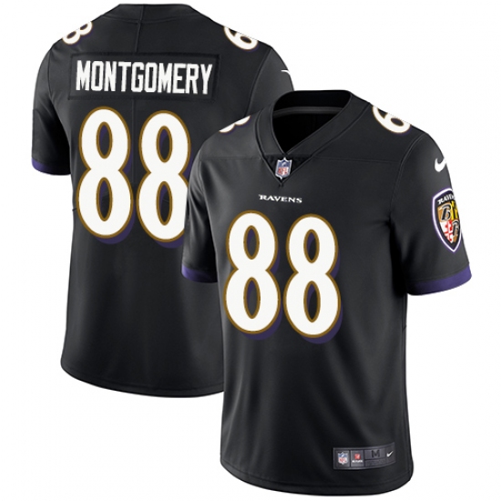Youth Nike Baltimore Ravens #88 Ty Montgomery Black Alternate Vapor Untouchable Limited Player NFL Jersey - Ujersey
