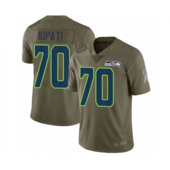 Youth Seattle Seahawks #70 Mike Iupati Limited Olive 2017 Salute to Service Football Jersey - Ujersey