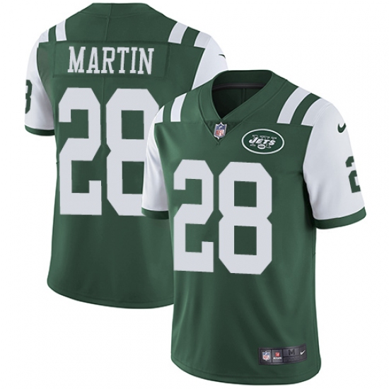 Men's Nike New York Jets #28 Curtis Martin Green Team Color Vapor Untouchable Limited Player NFL Jersey - Ujersey
