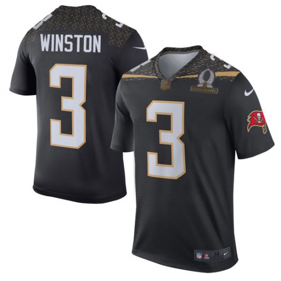 Men's Nike Tampa Bay Buccaneers #3 Jameis Winston Elite Black Team Irvin 2016 Pro Bowl NFL Jersey - Ujersey