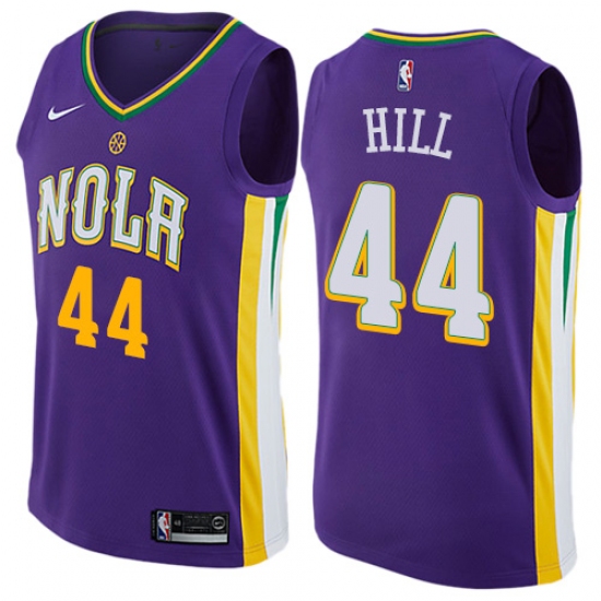 Youth Nike New Orleans Pelicans #44 Solomon Hill Swingman Purple NBA Jersey - City Edition - Ujersey
