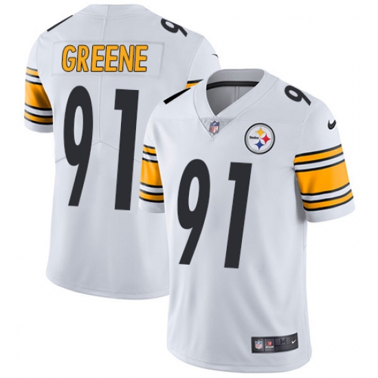 Men's Nike Pittsburgh Steelers #91 Kevin Greene White Vapor Untouchable Limited Player NFL Jersey - Ujersey
