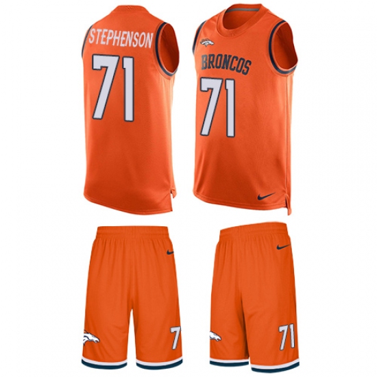 Men's Nike Denver Broncos #71 Donald Stephenson Limited Orange Tank Top Suit NFL Jersey - Ujersey
