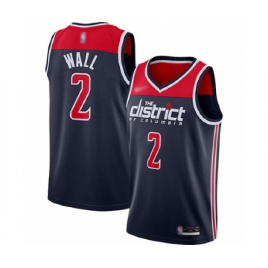 Women's Washington Wizards #2 John Wall Swingman Navy Blue Finished Basketball Jersey - Statement Edition - Ujersey