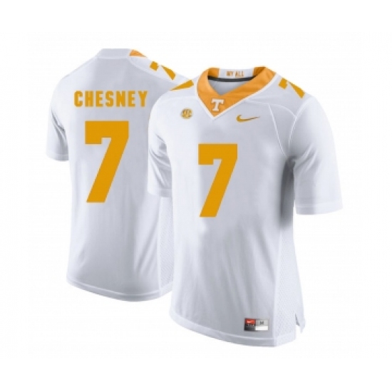 Tennessee Volunteers 7 Kenny Chesney White College Football Jersey - Ujersey