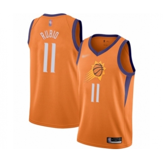 Men's Phoenix Suns #11 Ricky Rubio Authentic Orange Finished Basketball Jersey - Statement Edition - Ujersey