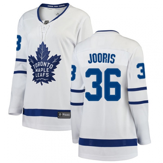 Women's Toronto Maple Leafs #36 Josh Jooris Authentic White Away Fanatics Branded Breakaway NHL Jersey - Ujersey