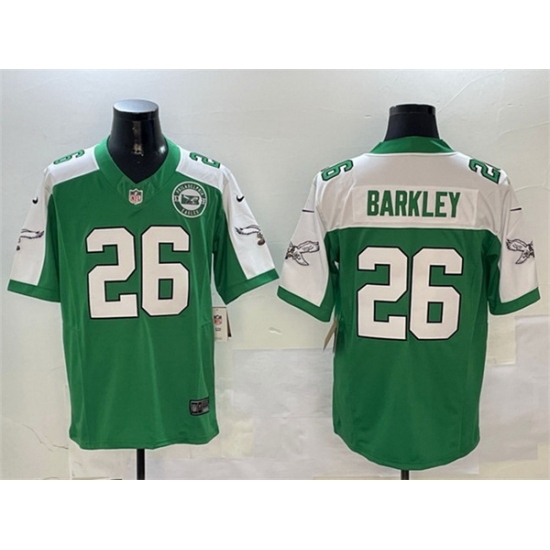 Men's Philadelphia Eagles #26 Saquon Barkley Green White 2024 F U S E Vapor Untouchable Limited Stitched Football Jersey - Ujersey