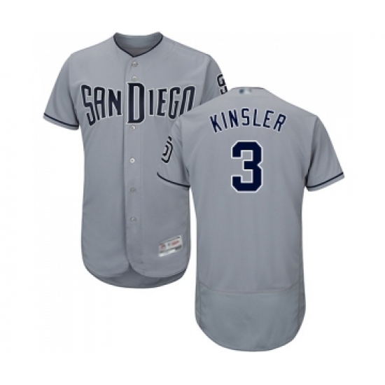 Men's San Diego Padres #3 Ian Kinsler Authentic Grey Road Cool Base Baseball Jersey - Ujersey