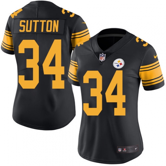 Women's Nike Pittsburgh Steelers #20 Cameron Sutton Limited Black Rush Vapor Untouchable NFL Jersey - ujerseystore