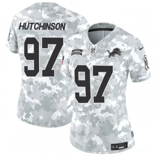Women's Detroit Lions #97 Aidan Hutchinson 2024 F.U.S.E Arctic Camo Salute To Service Limited Stitched Jersey(Run Small) - Ujersey