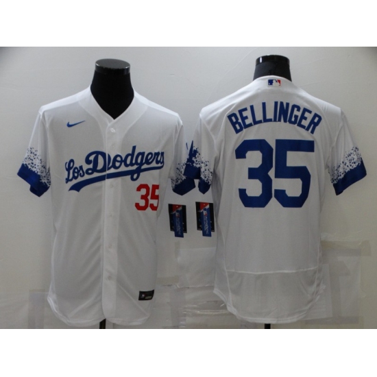 Men's Los Angeles Dodgers #35 Cody Bellinger White Elite City Player Jersey - Ujersey