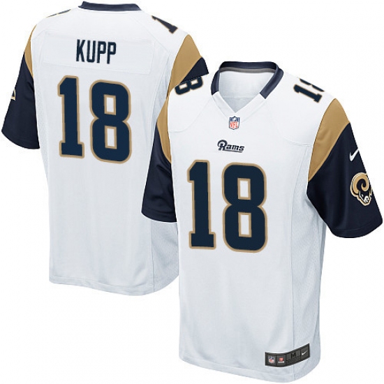 Men's Nike Los Angeles Rams #18 Cooper Kupp Game White NFL Jersey - Ujersey