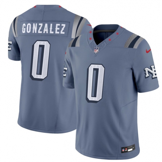Men's New England Patriots #0 Christian Gonzalez 2025 F.U.S.E. “Rivalries” Vapor Limited Football Stitched Jersey - Ujersey