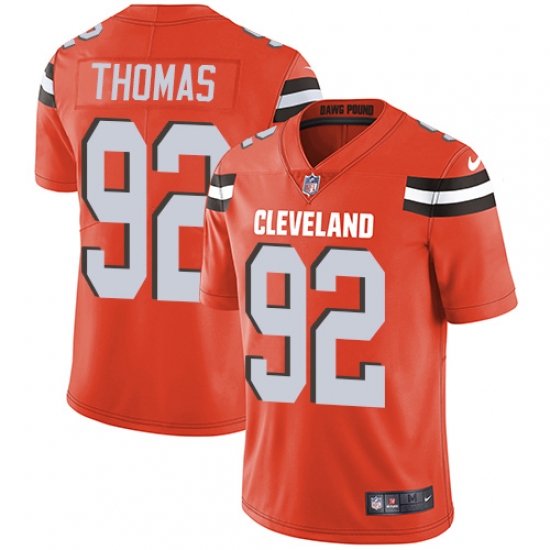 Youth Nike Cleveland Browns #92 Chad Thomas Orange Alternate Vapor Untouchable Limited Player NFL Jersey - Ujersey