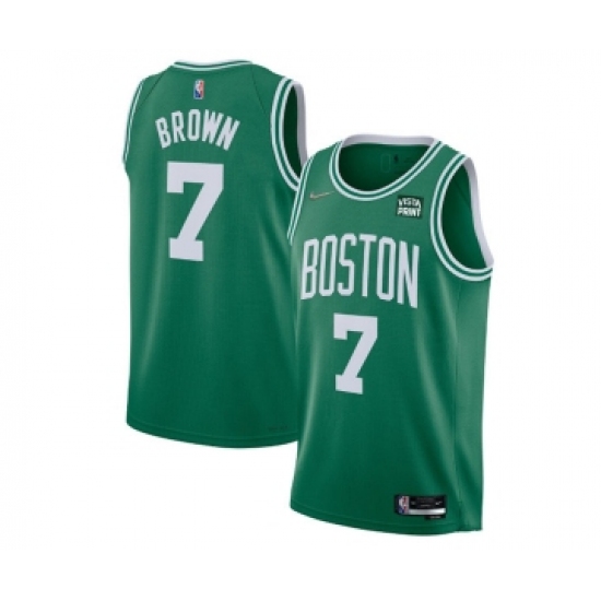 Men's Boston Celtics #7 Jaylen Brown 75th Anniversary Green Stitched Basketball Jersey - Ujersey