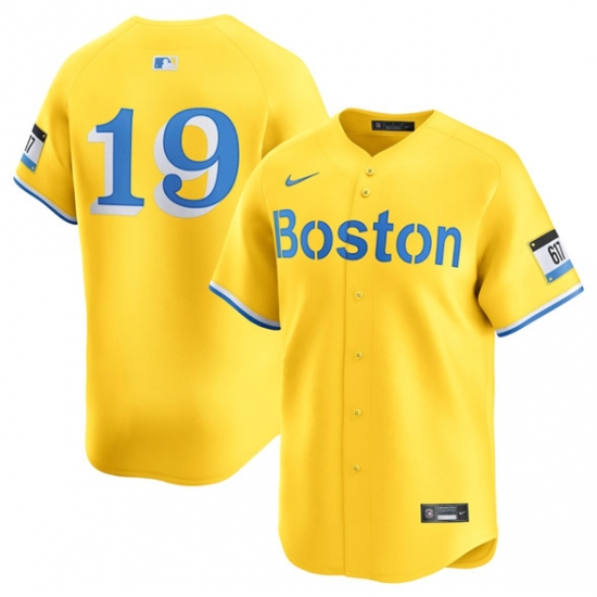 Men's Boston Red Sox #19 Roman Anthony Gold City Connect Stitched Baseball Jersey - Ujersey