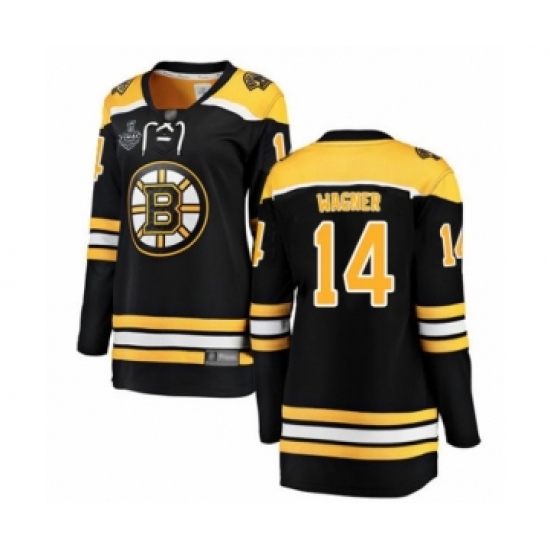 Women's Boston Bruins #14 Chris Wagner Authentic Black Home Fanatics Branded Breakaway 2019 Stanley Cup Final Bound Hockey Jersey - Ujersey