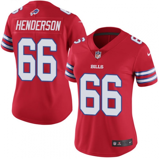 Women's Nike Buffalo Bills #66 Seantrel Henderson Limited Red Rush Vapor Untouchable NFL Jersey - Ujersey
