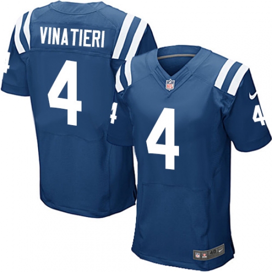 Men's Nike Indianapolis Colts #4 Adam Vinatieri Elite Royal Blue Team Color NFL Jersey - Ujersey