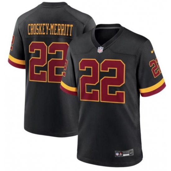 Men's Washington Commanders #22 CROSKEY MERRITT Black Vapor Limited Jersey - Ujersey