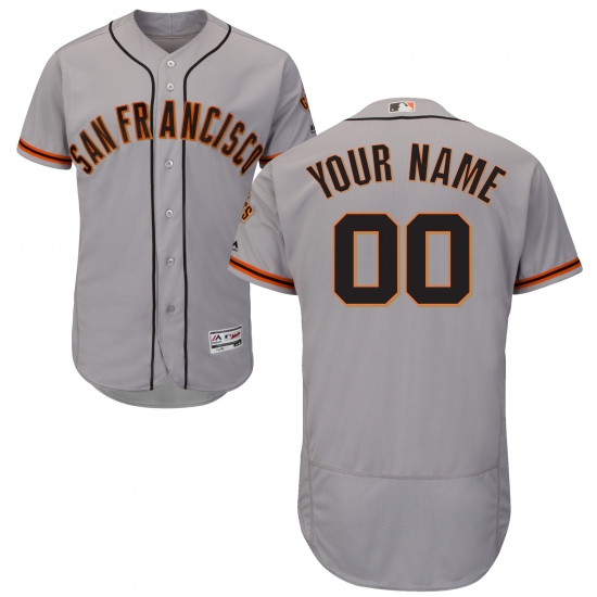 Men's San Francisco Giants Majestic Road Gray Flex Base Authentic Collection Custom Jersey - Ujersey