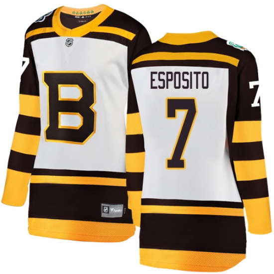 Women's Boston Bruins #7 Phil Esposito White 2019 Winter Classic Fanatics Branded Breakaway NHL Jersey - Ujersey