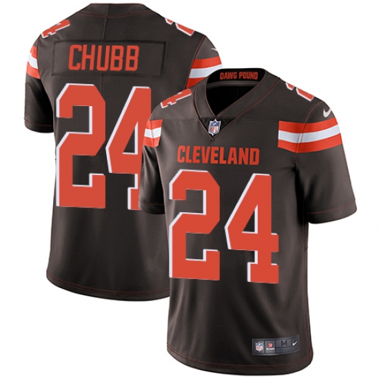 Men's Nike Cleveland Browns #24 Nick Chubb Brown Team Color Vapor Untouchable Limited Player NFL Jersey - Ujersey