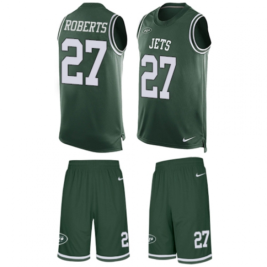 Men's Nike New York Jets #27 Darryl Roberts Limited Green Tank Top Suit NFL Jersey - Ujersey