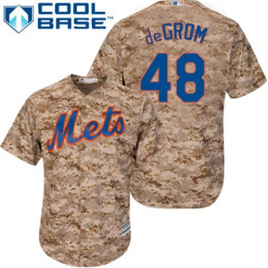 Women's Majestic New York Mets #48 Jacob deGrom Replica Camo MLB Jersey - Ujersey