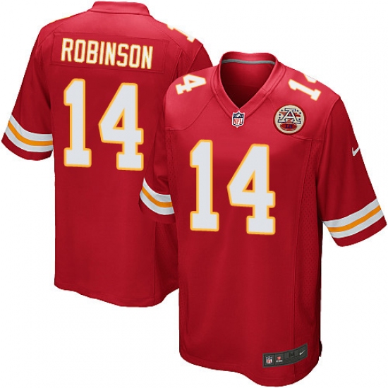 Men's Nike Kansas City Chiefs #14 Demarcus Robinson Game Red Team Color NFL Jersey - Ujersey