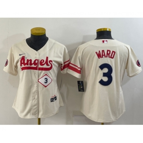 Women's Los Angeles Angels #3 Taylor Ward 2022 Cream City Connect Stitched Baseball Jersey(Run Small) - Ujersey