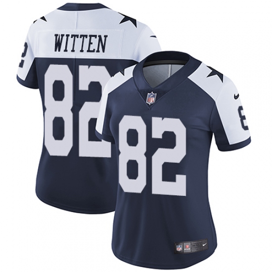Women's Nike Dallas Cowboys #82 Jason Witten Navy Blue Throwback Alternate Vapor Untouchable Limited Player NFL Jersey - Ujersey