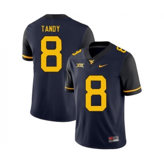 West Virginia Mountaineers 8 Keith Tandy Navy College Football Jersey - Ujersey