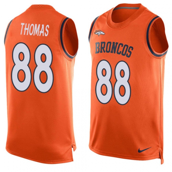 Men's Nike Denver Broncos #88 Demaryius Thomas Limited Orange Player Name & Number Tank Top NFL Jersey - Ujersey