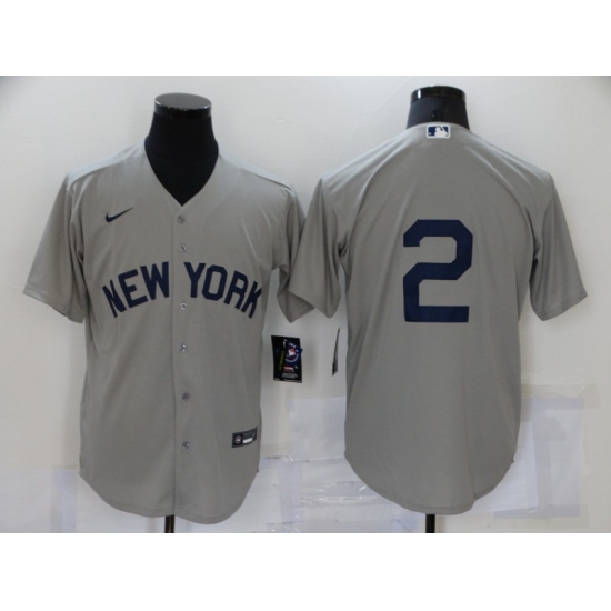 Men's Nike New York Yankees #2 Derek Jeter Authentic Gray Game Jersey - Ujersey