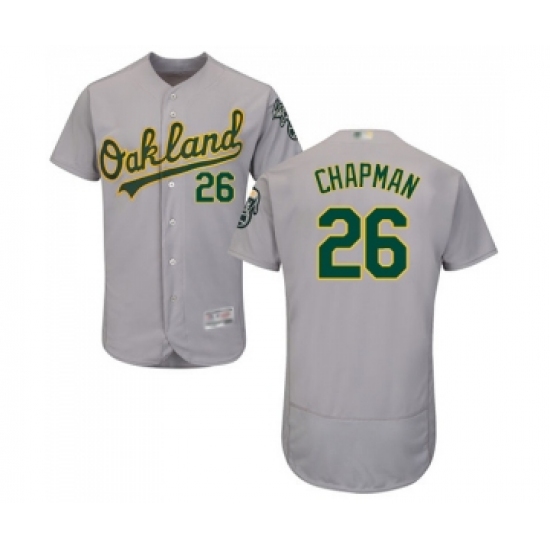 Men's Oakland Athletics #26 Matt Chapman Grey Road Flex Base Authentic Collection Baseball Jersey - Ujersey