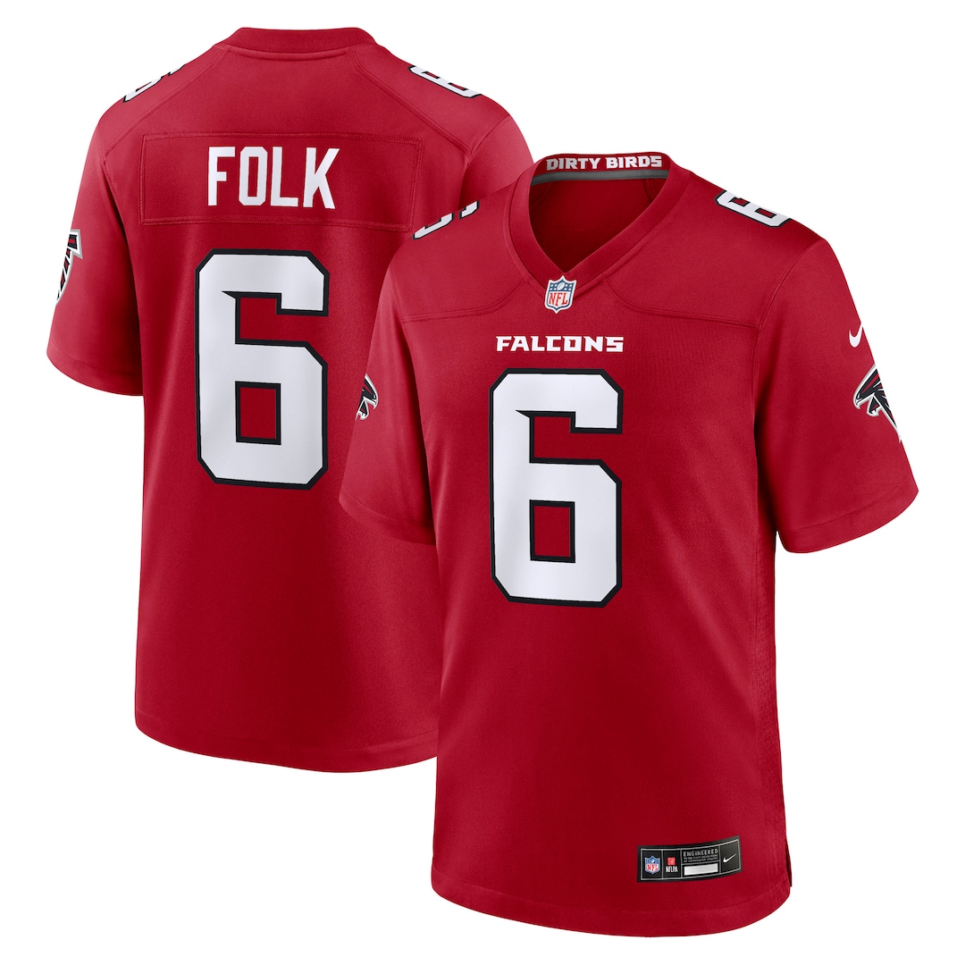 Men's Atlanta Falcons Nick Folk Nike Red Team Game Jersey - U-jersey