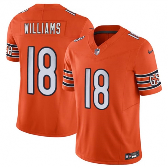 Men's Chicago Bears #18 Caleb Williams Orange 2024 Draft F.U.S.E. Vapor Football Stitched Jersey - ujerseystore