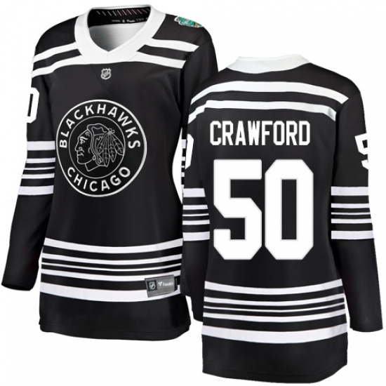 Women's Chicago Blackhawks #50 Corey Crawford Black 2019 Winter Classic Fanatics Branded Breakaway NHL Jersey - Ujersey