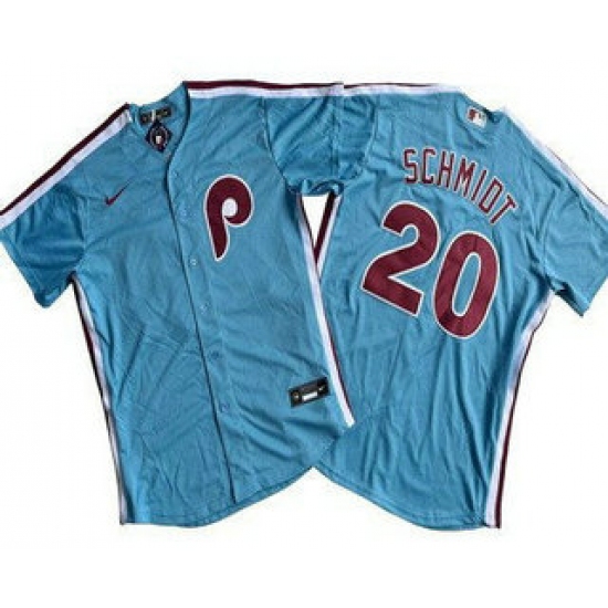 Men's Philadelphia Phillies #20 Mike Schmidt Light Blue Cool Base Jersey - Ujersey