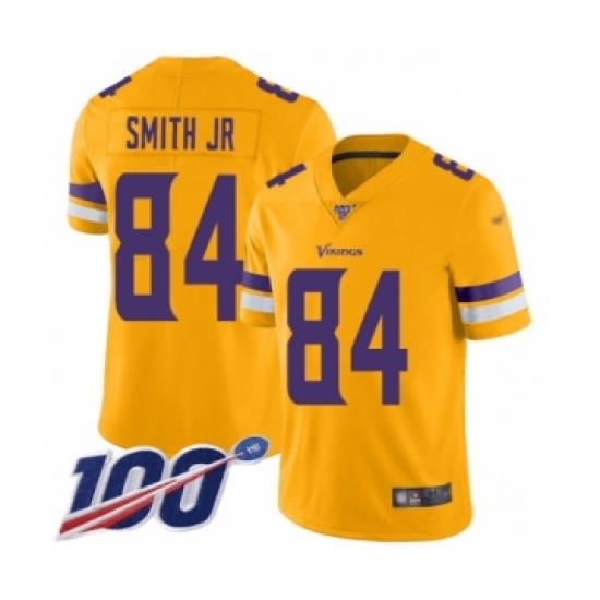 Youth Minnesota Vikings #84 Irv Smith Jr. Limited Gold Inverted Legend 100th Season Football Jersey - Ujersey