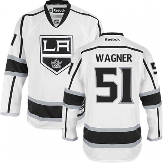 Men's Reebok Los Angeles Kings #51 Austin Wagner Authentic White Away NHL Jersey - Ujersey