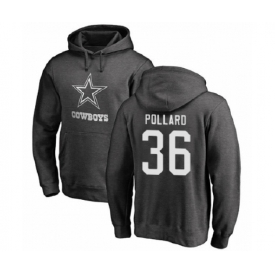 Football Dallas Cowboys #36 Tony Pollard Ash One Color Pullover Hoodie