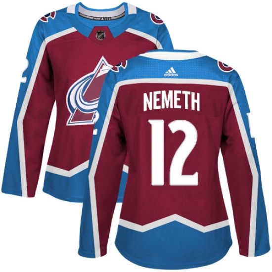 Women's Adidas Colorado Avalanche #12 Patrik Nemeth Authentic Burgundy Red Home NHL Jersey - Ujersey