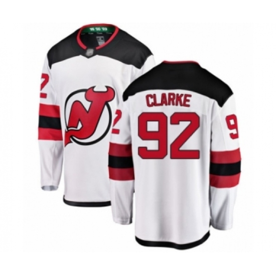 Men's New Jersey Devils #92 Graeme Clarke Fanatics Branded White Away Breakaway Hockey Jersey - Ujersey