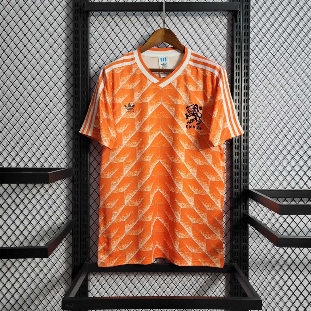 Netherlands Retro Jersey Custom Home Soccer Jersey 1988 - ujerseystore