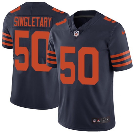 Men's Nike Chicago Bears #50 Mike Singletary Navy Blue Alternate Vapor Untouchable Limited Player NFL Jersey - Ujersey