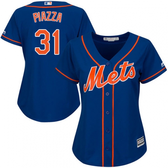 Women's Majestic New York Mets #31 Mike Piazza Authentic Royal Blue Alternate Home Cool Base MLB Jersey - Ujersey